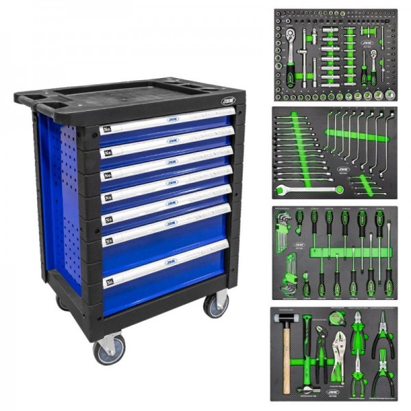 CARRO FERRAMENTA 7 GAVETAS AZUL 172PCS