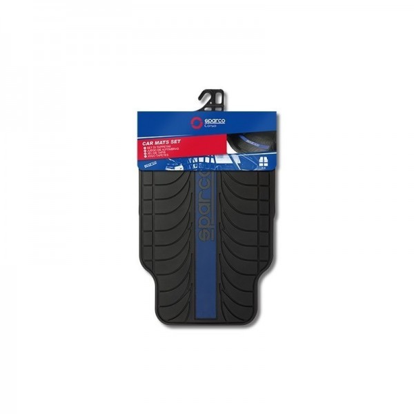 JG DE TAPETES X4  DE BORRACHA SPARCO AZUL