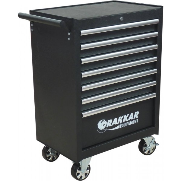 Carro de ferramentas 7 gavetas preto 680x460x1005mm Vazio