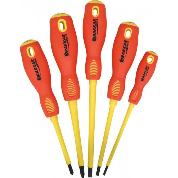 Chave de fenda para eletricista isolada 1000V - caixa com 5 unidades