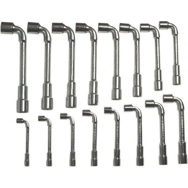 Chaves para tubos não bloqueadas 6 pontas/6 pontas de 8 a 24 mm - caixa com 16 peças