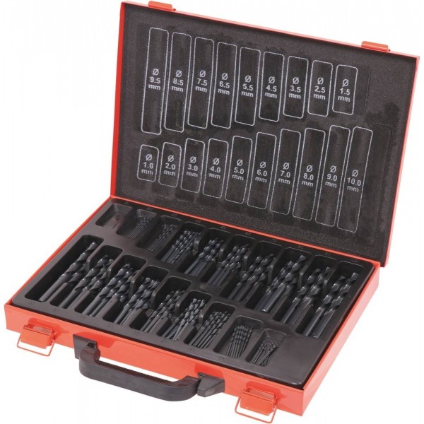 Caixa de metal com 170 Brocas de metal