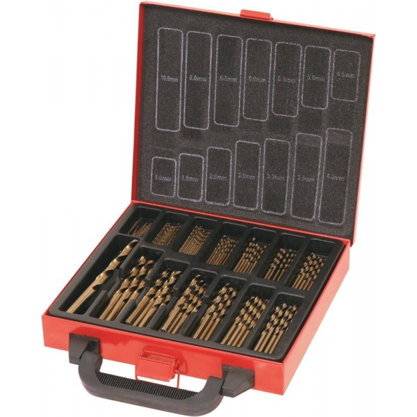 Caixa metálica 120 Brocas metálicas HSS 5% cobalto cortadas retificadas de 1 a 10mm
