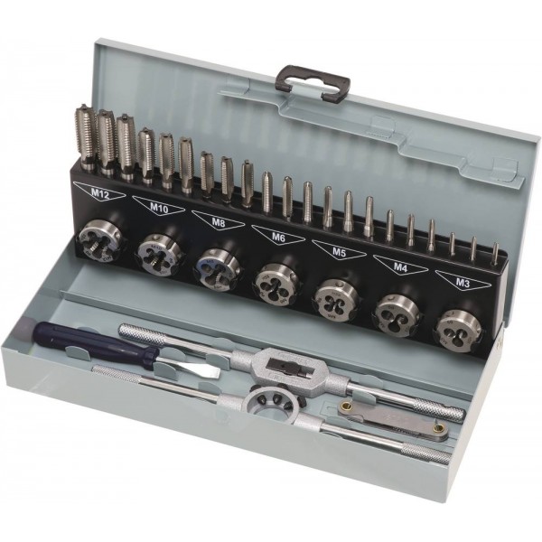 Machos e matrizes M3 a M12 - caixa de 32 unidades