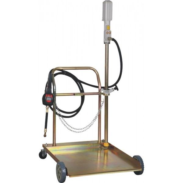 Conjunto de óleo pneumático 180-220kg 3:1 com pistola de carretel digital de 10m e carrinho de 4 rodas