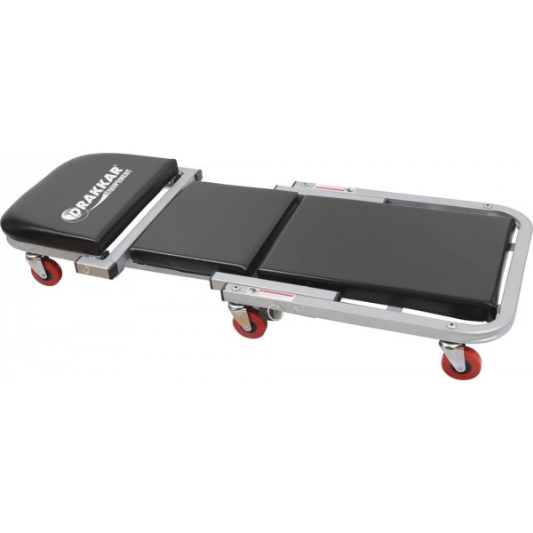 Carrinho/banco de inspeção de 7 rodas com colchão de espuma 136kg