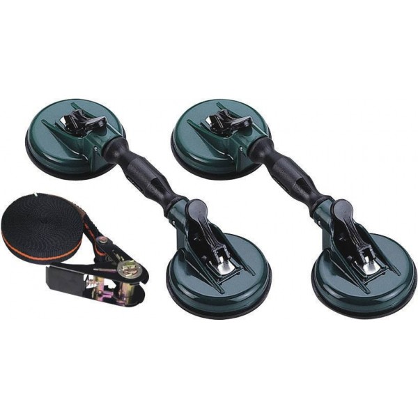Ventosa dupla articulada (2 pcs) 117mm 60kg com alça de 5m