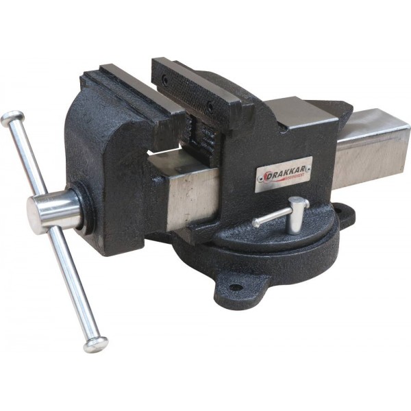 Torno de aço de 200mm com bigorna/braçadeira de tubo/base giratória 360°