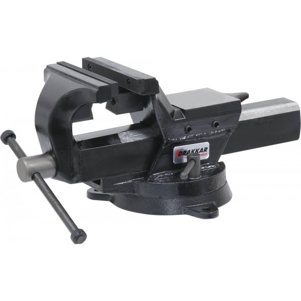 Torno de aço de 150 mm com braçadeira para tubo de bigorna com base giratória de 360°