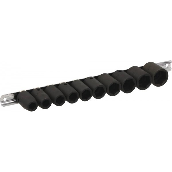 Chaves de impacto de 1/2" de 11 a 24 mm - conjunto de 10 unidades