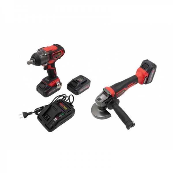 KIT PISTOLA IMPACTO 1/2" + REBARBADORA - 18V