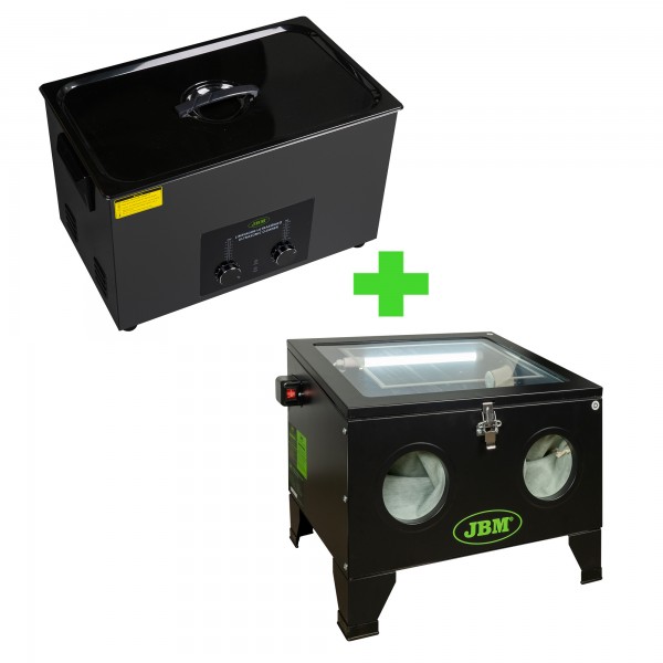 LIMPADOR ULTRASSÔNICO 30L + MÁQUINA DE JACTO DE AREIA 90L