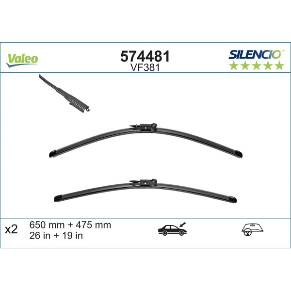 VALEO Escova do limpa-vidros SILENCIO FLAT BLADE SET VF381