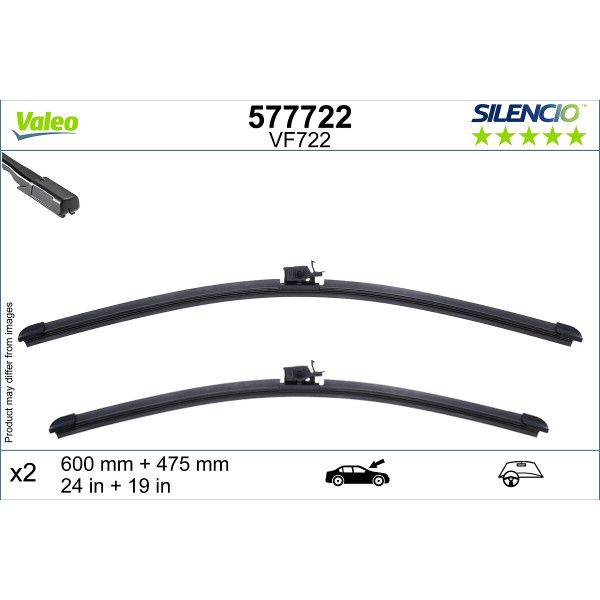 VALEO Escova do limpa-vidros SILENCIO FLAT BLADE SET VF722