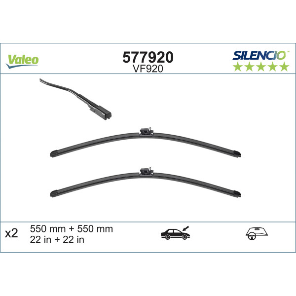 VALEO Escova do limpa-vidros SILENCIO FLAT BLADE SET VF920