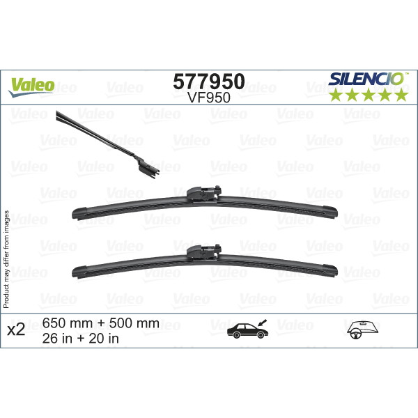 VALEO Escova do limpa-vidros SILENCIO FLAT BLADE SET VF950