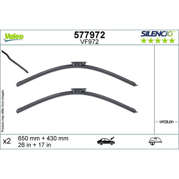 VALEO Escova do limpa-vidros SILENCIO FLAT BLADE SET VF972