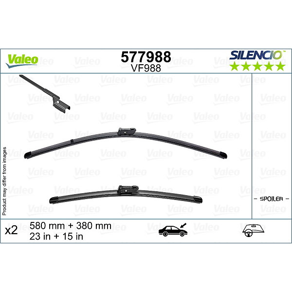VALEO Escova do limpa-vidros SILENCIO FLAT BLADE SET VF988