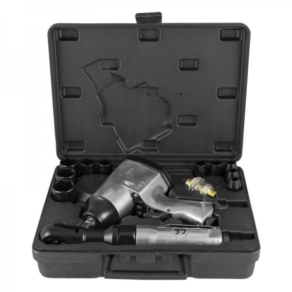 KIT DE 16 CHAVES PNEUMÁTICAS COM PISTOLA E ROQUETE